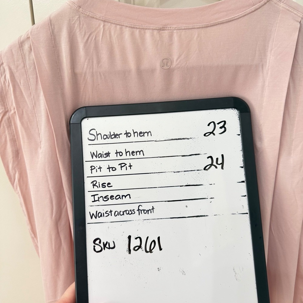Lululemon Muscle Tank Bodysuit Size M Pink Pleated Shoulder Sleeveless - Picture 5 of 6